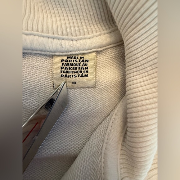 Vintage white Levi’s quarter zip thick sweatshirt M - Picture 2 of 7